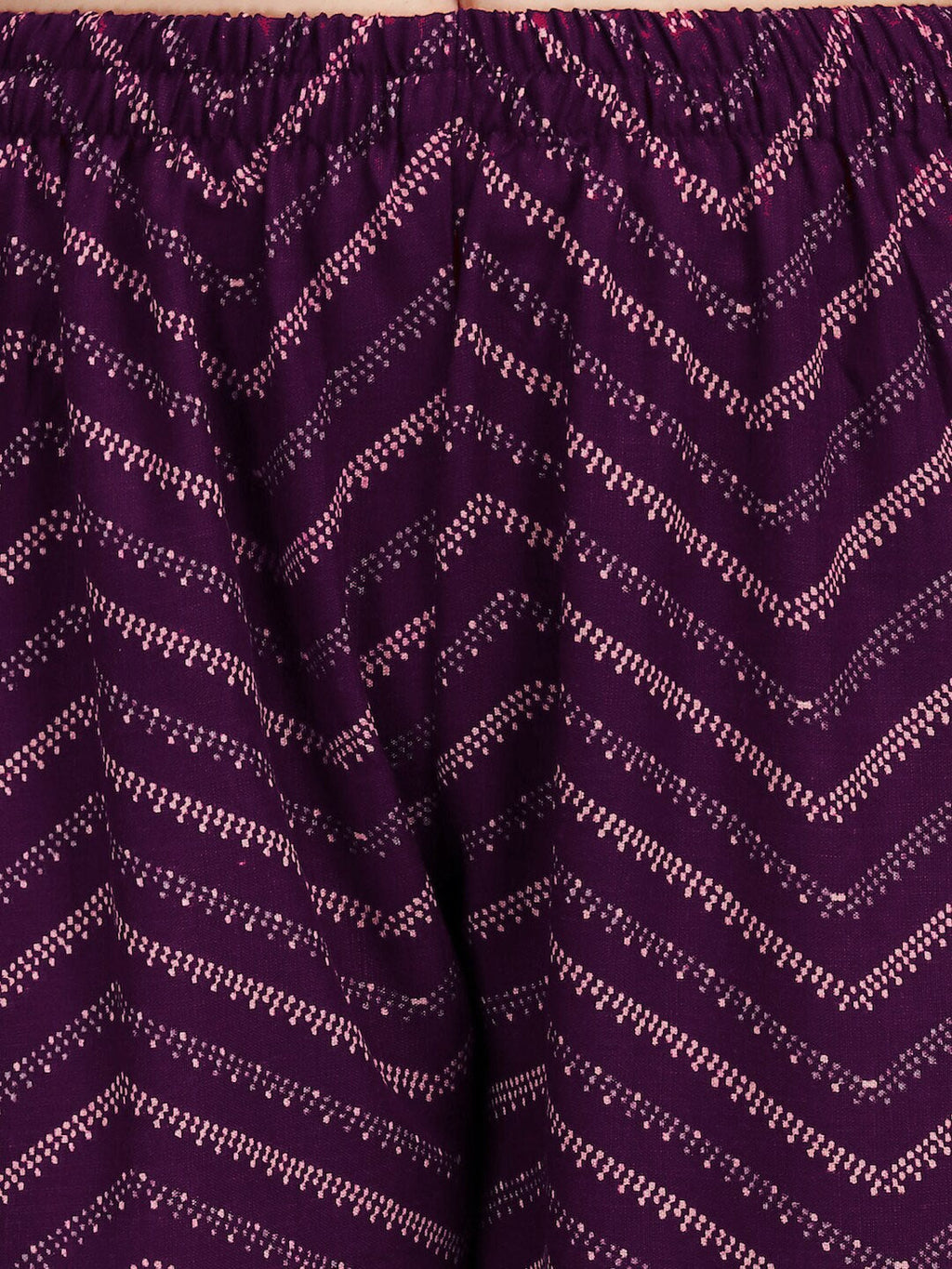 HERE&NOW Purple Ethnic Motifs Printed Pure Cotton Kurta with Trousers & With Dupatta