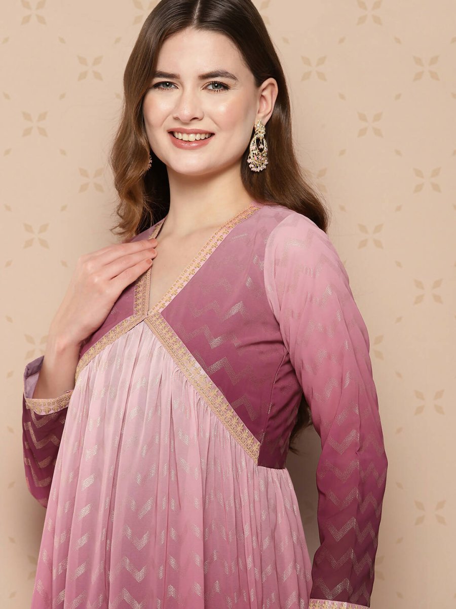 Ahalyaa Women's Traditional wear Ethnic Dress - Burgundy