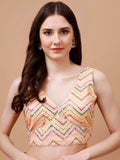 Tikhi Imli Embroidered V-Neck Saree Blouse