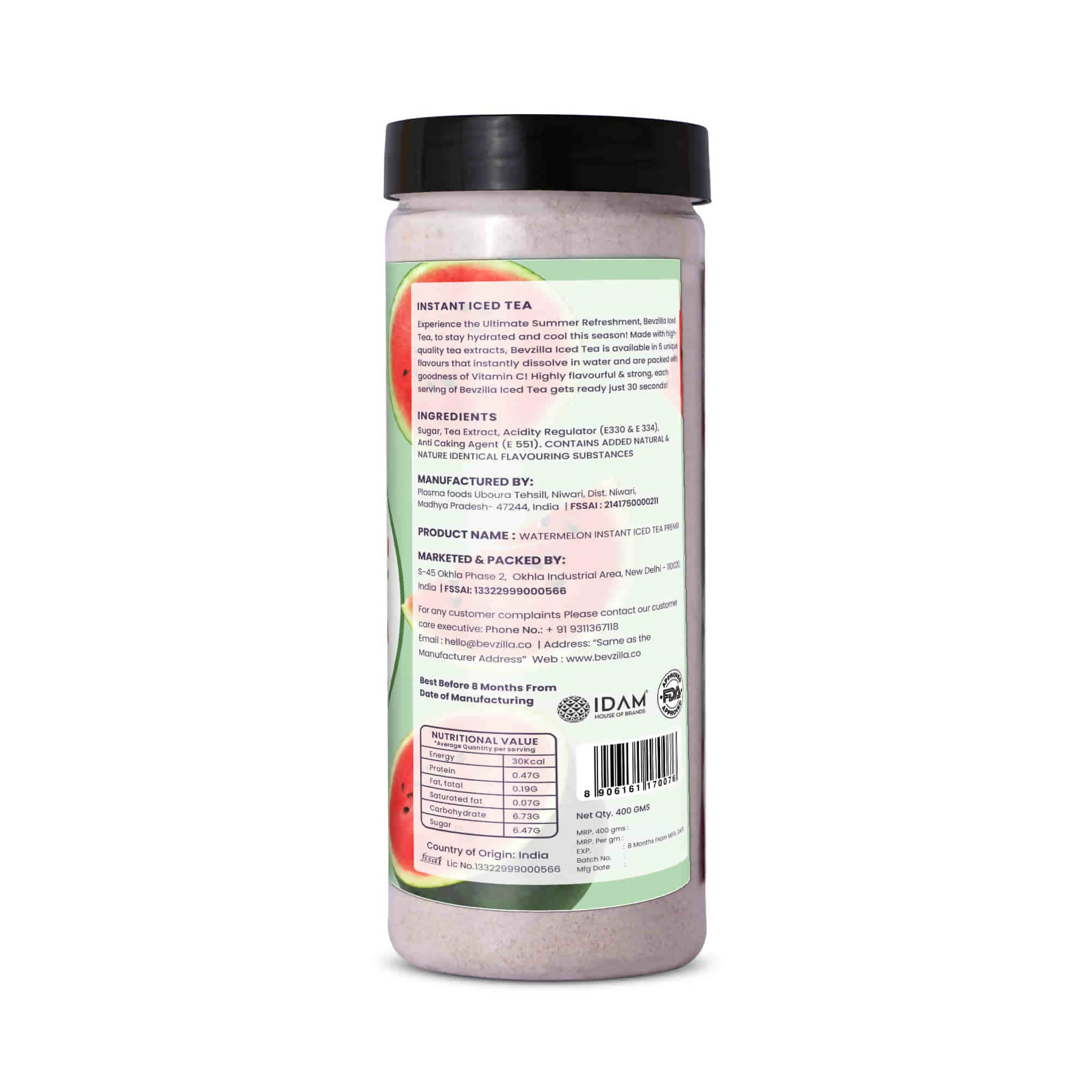 Bevzilla Watermelon Instant Iced Tea Mix