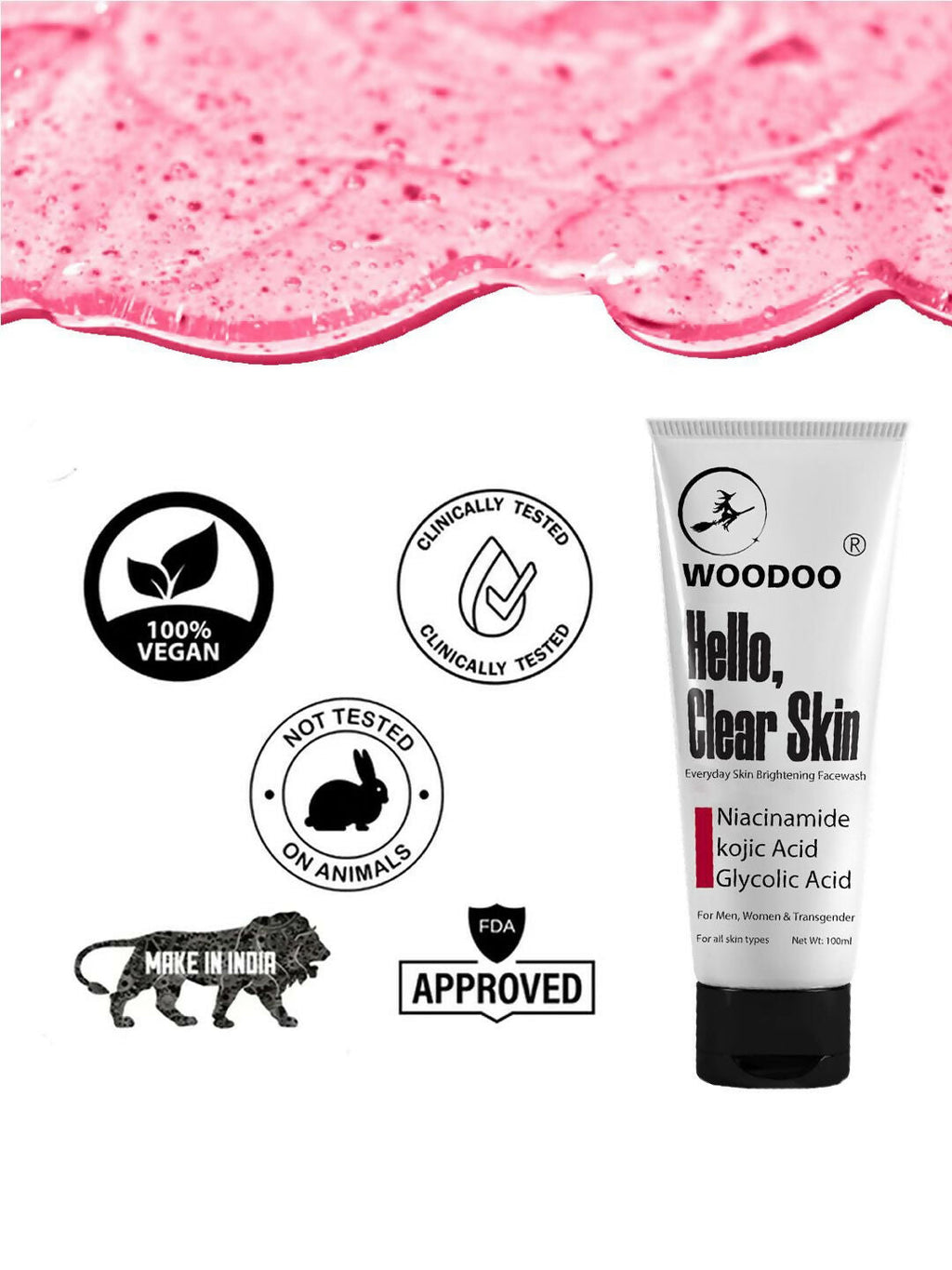 Woodoo Hello Clear Skin Everyday Skin Brightening Face Wash With Niacinamide