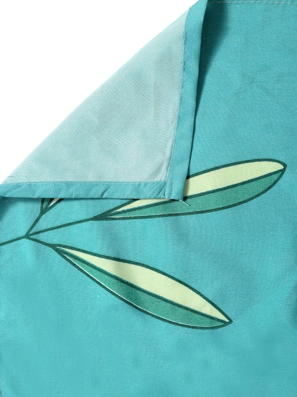 Home Sizzler Turquoise Blue & White Floral 144 TC Polyester 1 Queen Bedsheet with 2 Pillow Covers