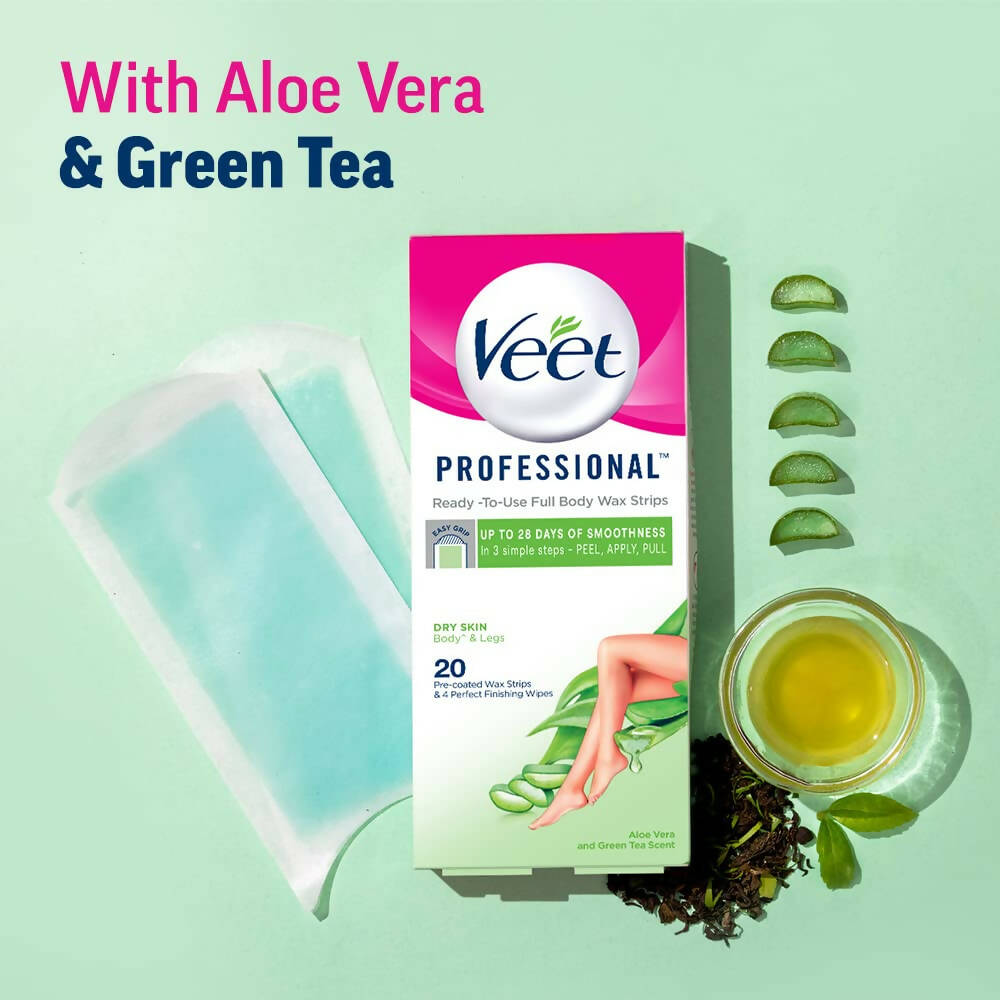 Veet Professional Waxing Strips for Women - Dry Skin