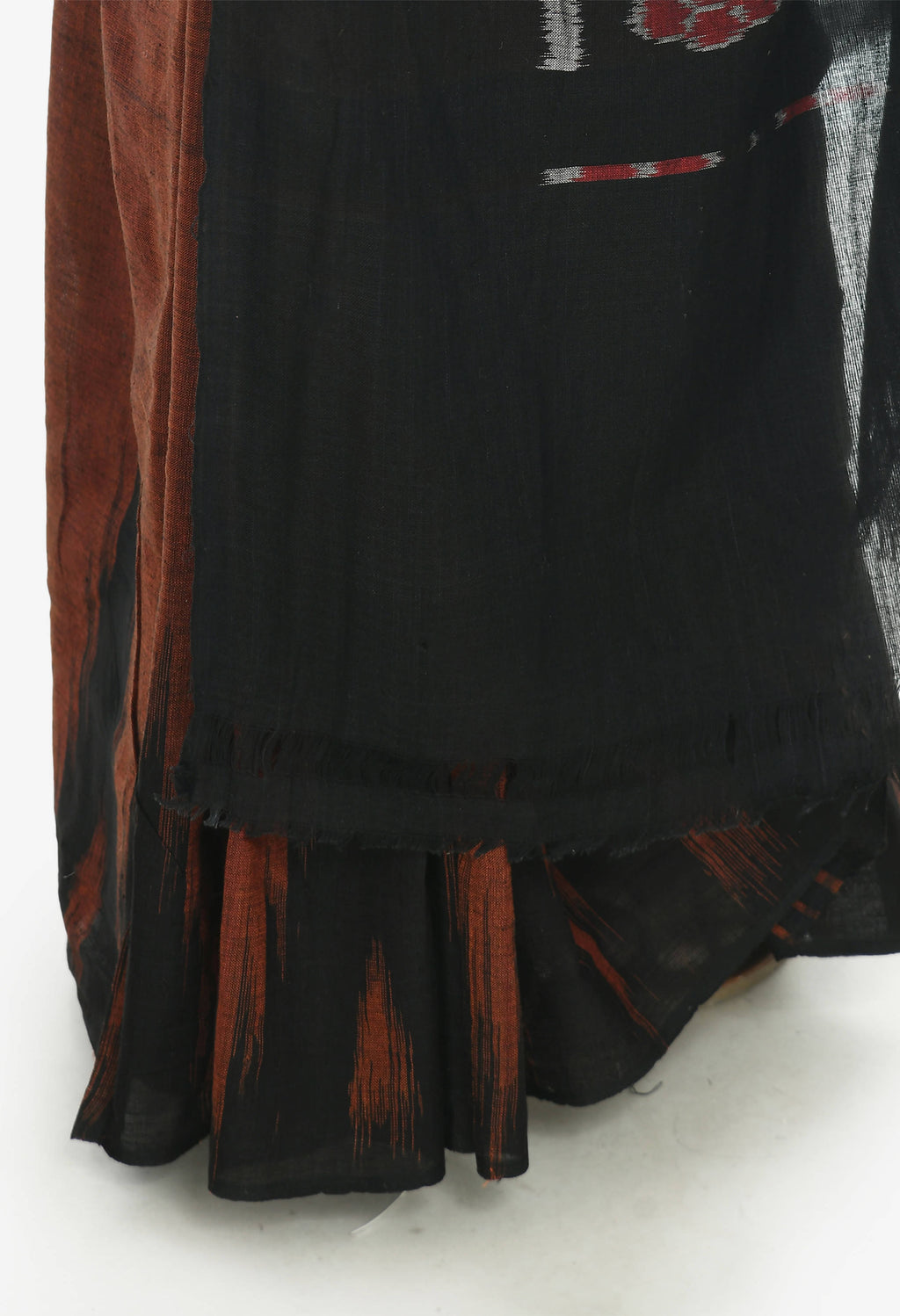 Vamika Sambalpuri Ikat Cotton Kargil Brown & Black Saree