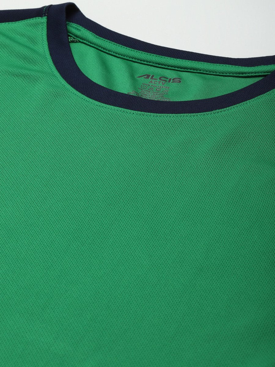 Alcis Men Green Printed Slim Fit T-shirt