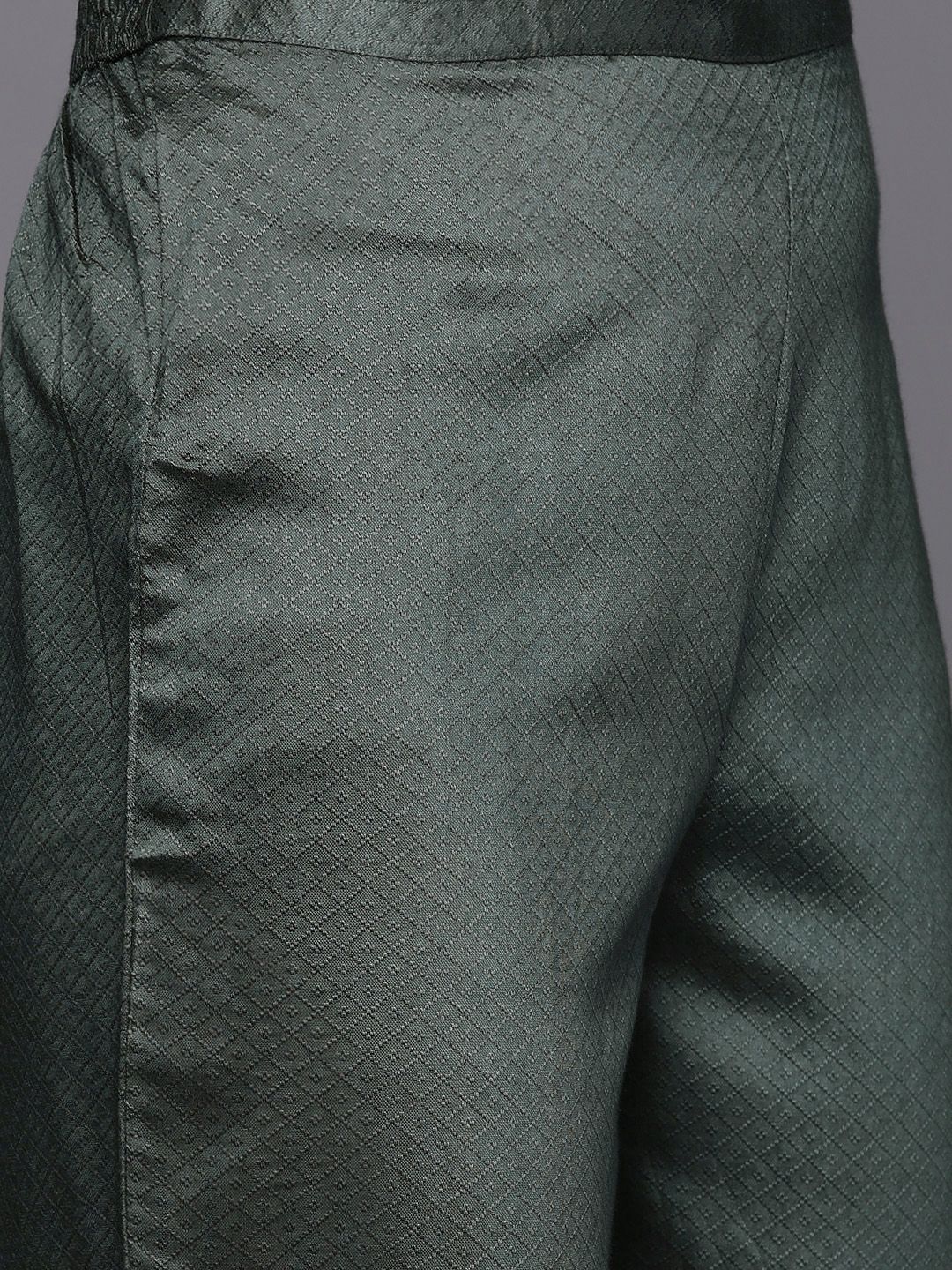 Indo Era Women Green Ethnic Motifs Embroidered Kurta with Trousers & With Dupatta