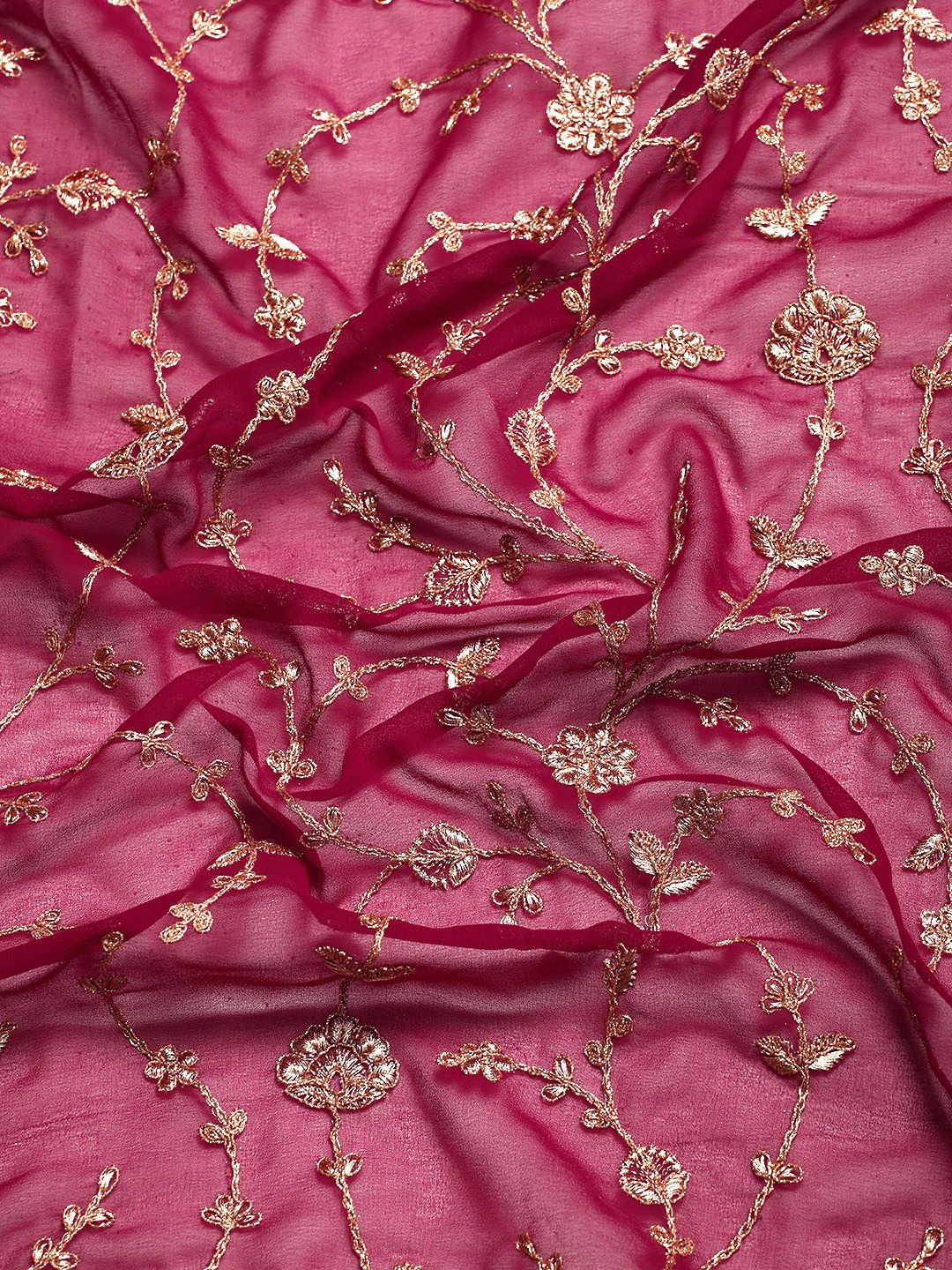 kasee Floral Zari Pure Georgette Saree