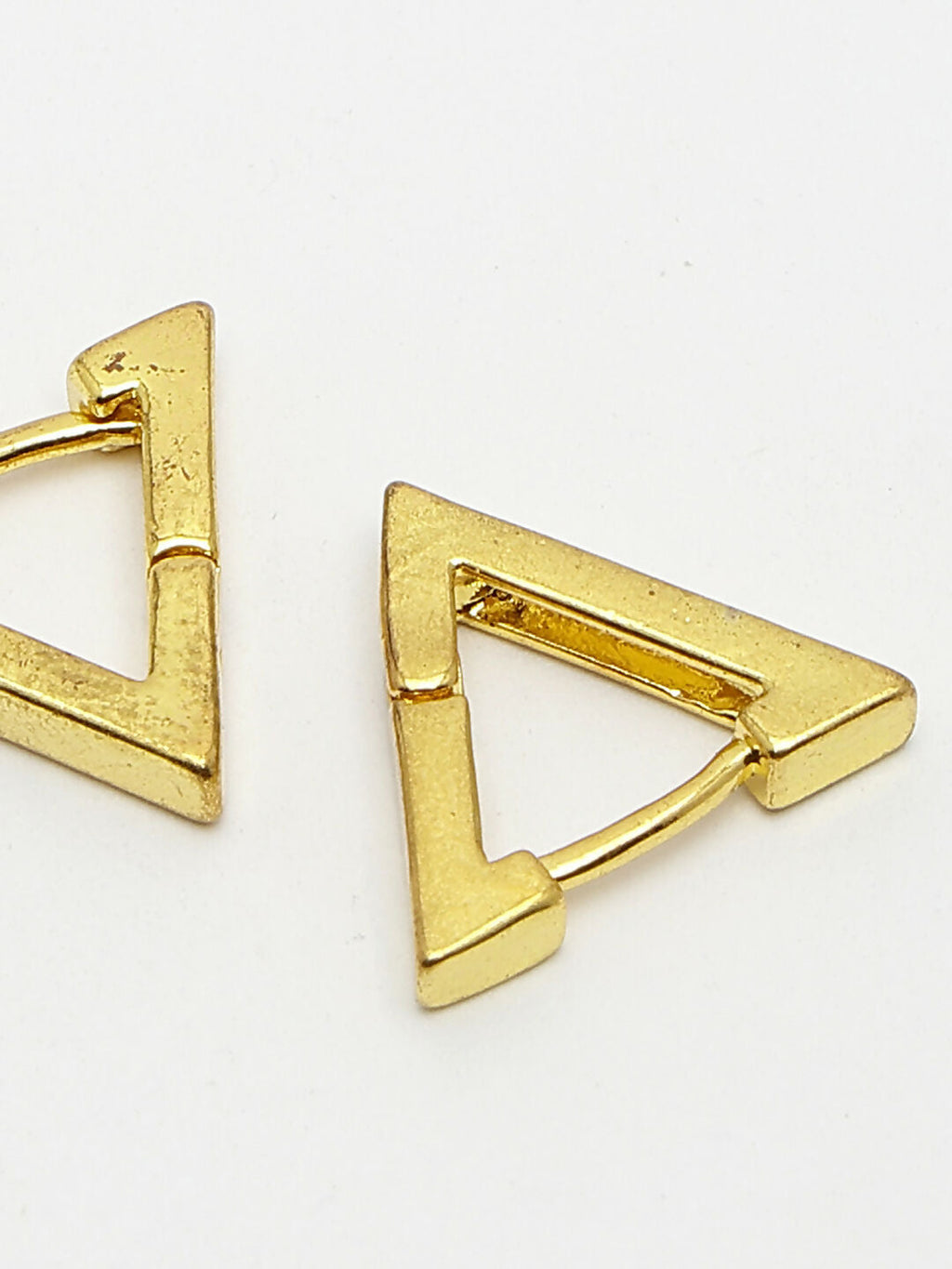 NVR Men's Gold-Polished Geometric Shape Stainless Steel Studs Earring