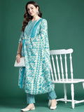 Indo Era Floral Printed Kurta with Trousers & Dupatta
