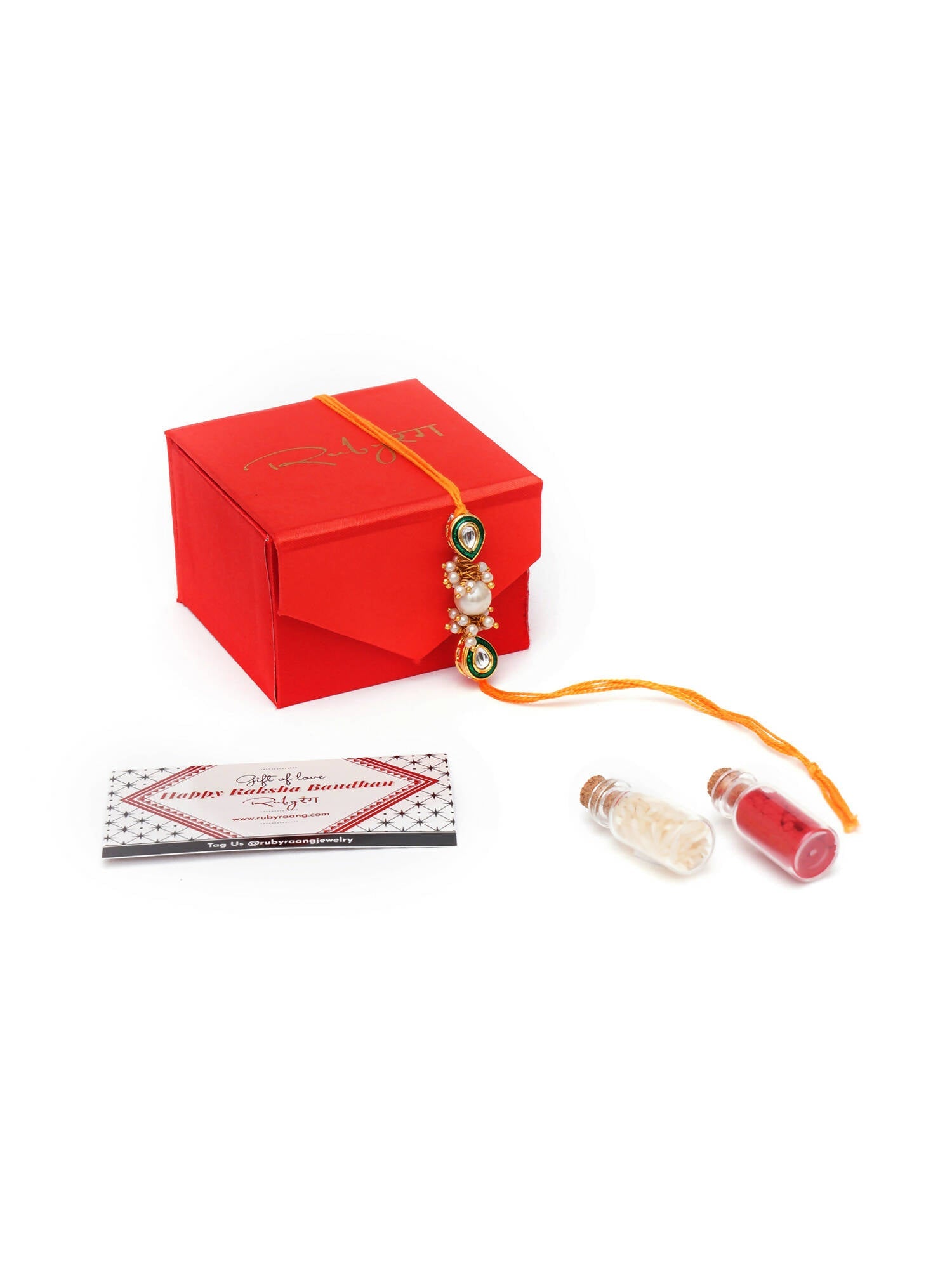 Designer kundan Rakhi - Ruby Raang
