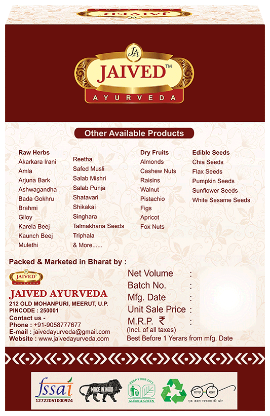 Jaived Ayurveda Ashwagandha Roots