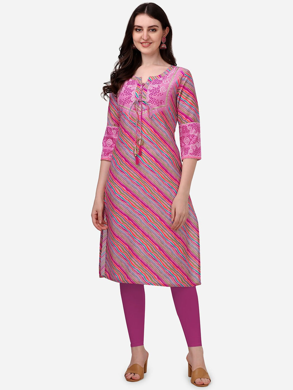 HERE&NOW Striped Gotta Patti Silk Kurta