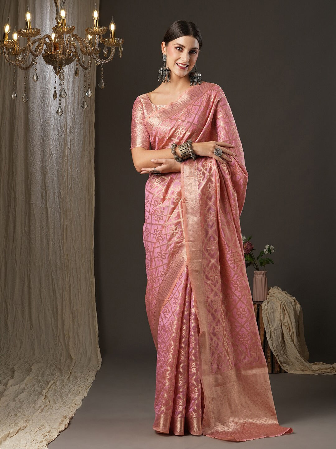 Saree Mall Ethnic Motifs Woven Design Zari Banarasi Traditional Sarees