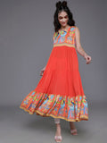 Aks Ethnic Motifs Printed Anarkali Tiered Kurta