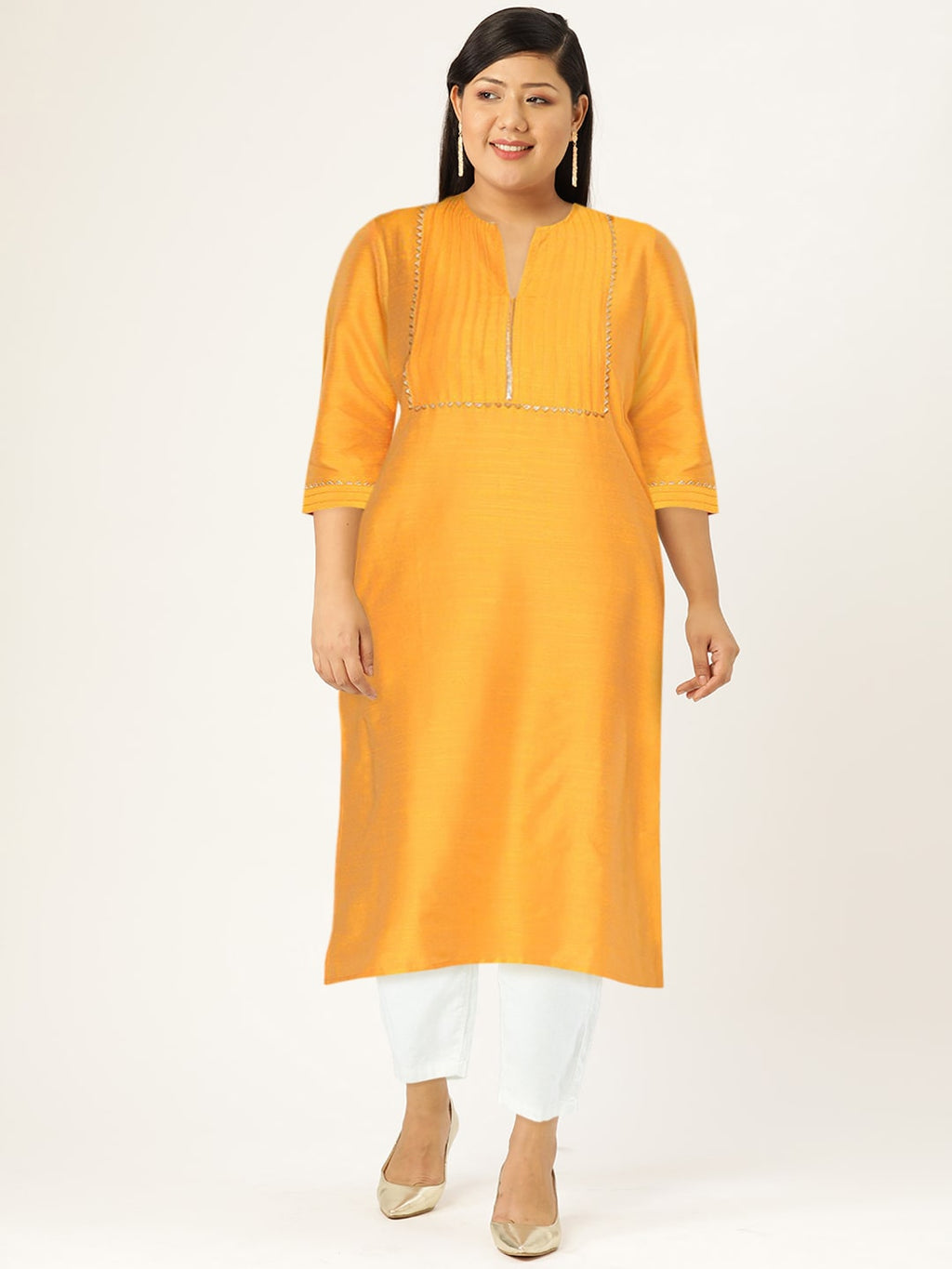 HERE&NOW Yoke Design Gotta Patti Detail Kurta