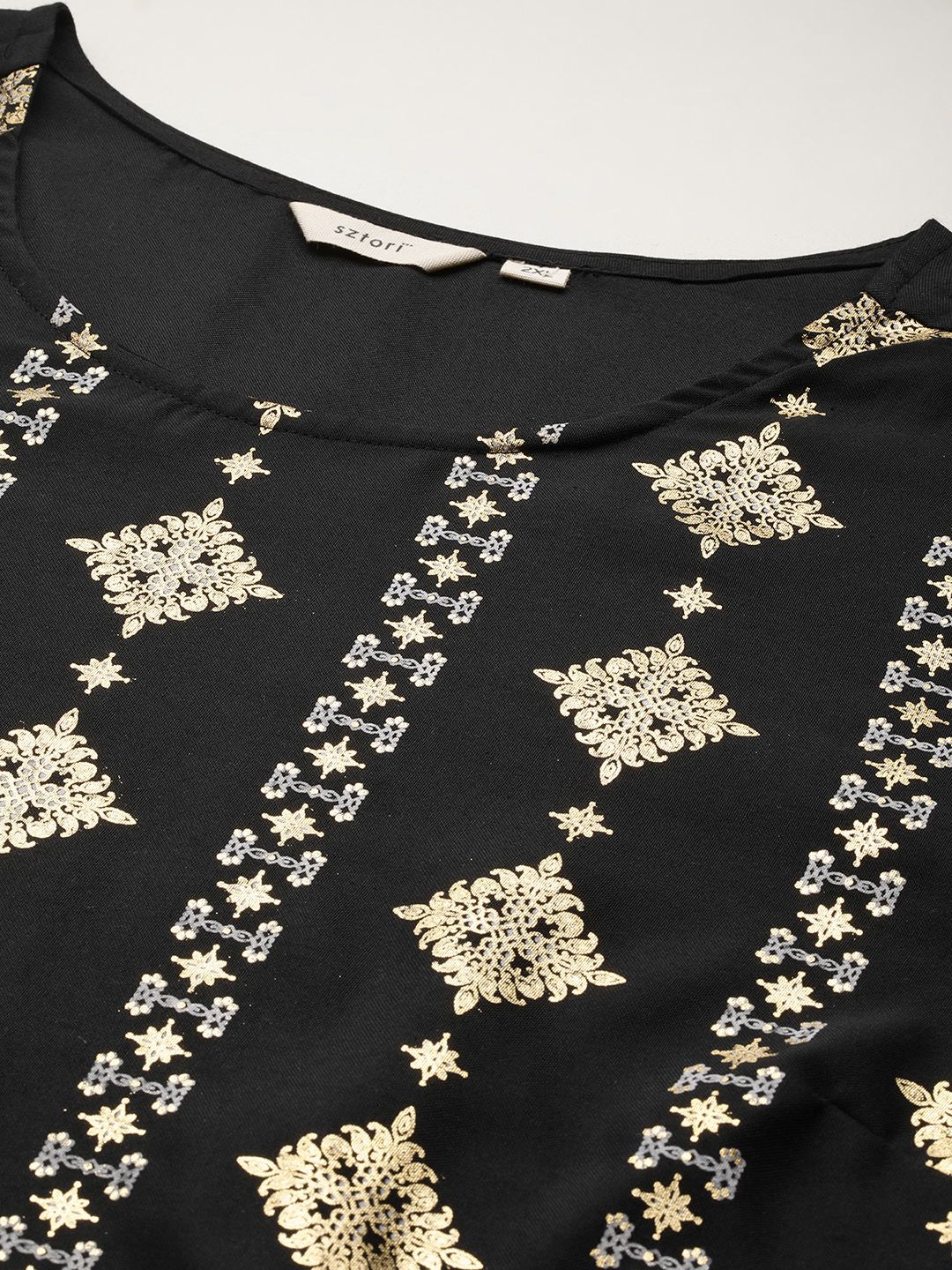 Sztori Plus Size Ethnic Motifs Print Kurta