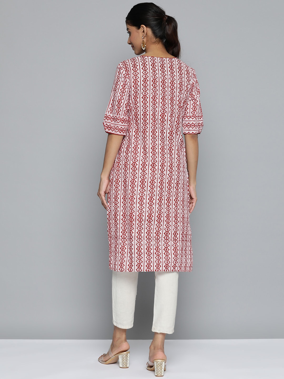 HERE&NOW Printed Wrap Designed Layered Kurta