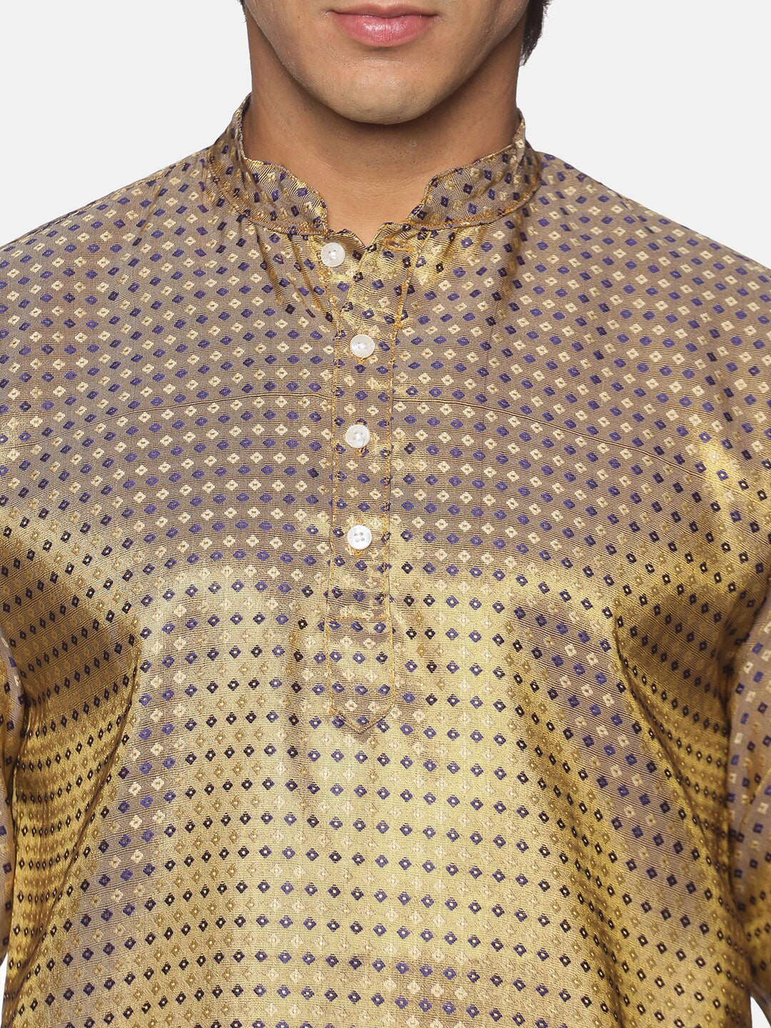 Sethukrishna Men Blue Kurta with Dhoti Pants