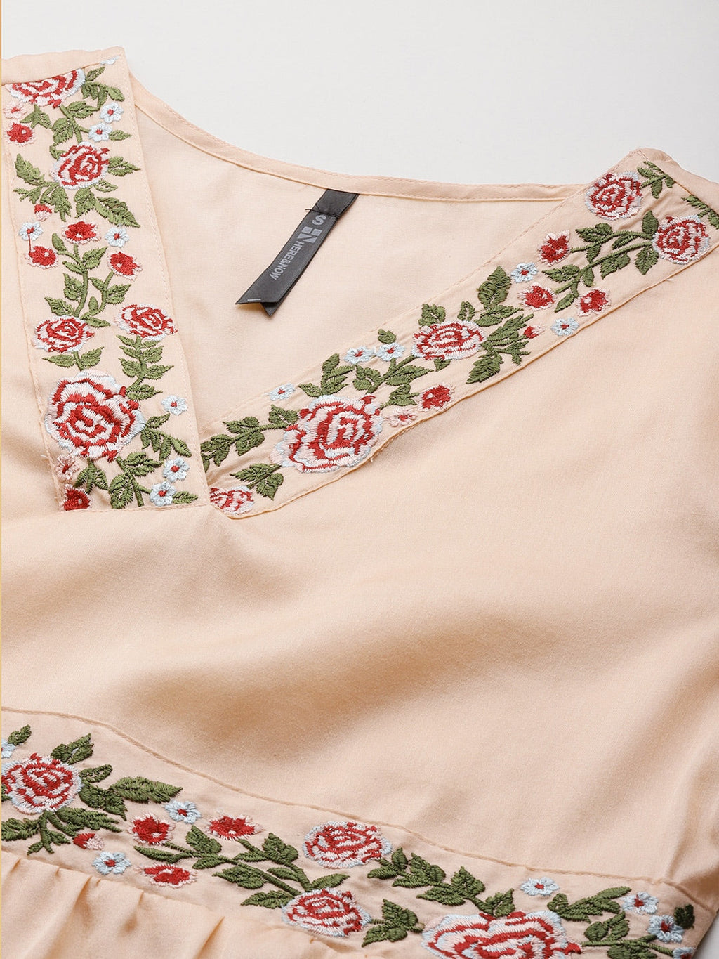 HERE&NOW Women Floral Embroidered Empire A-Line Kurta