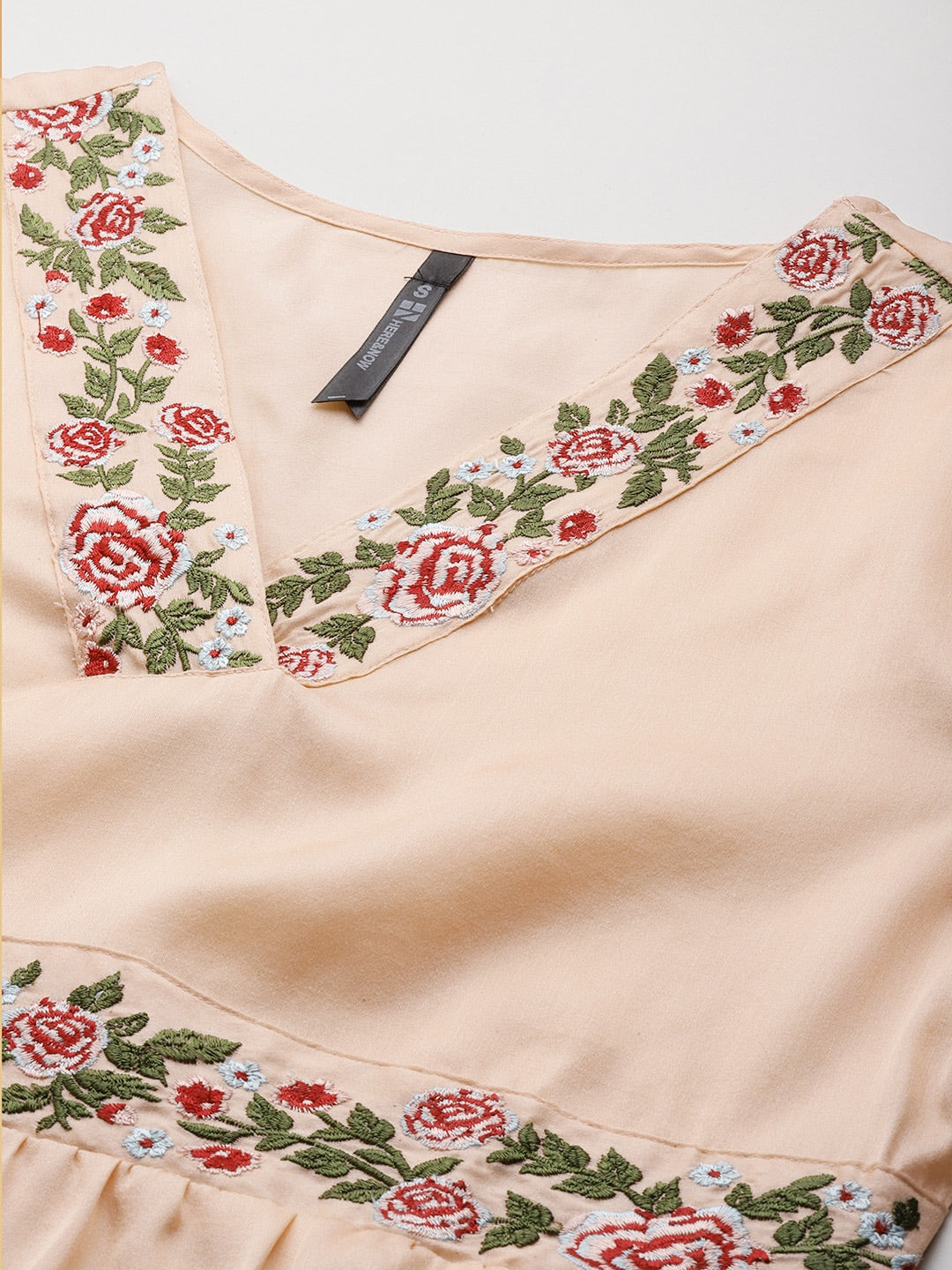 HERE&NOW Women Floral Embroidered Empire A-Line Kurta