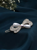 Panash Women Gold-Toned & White Embellished Bumpit Hair Pin