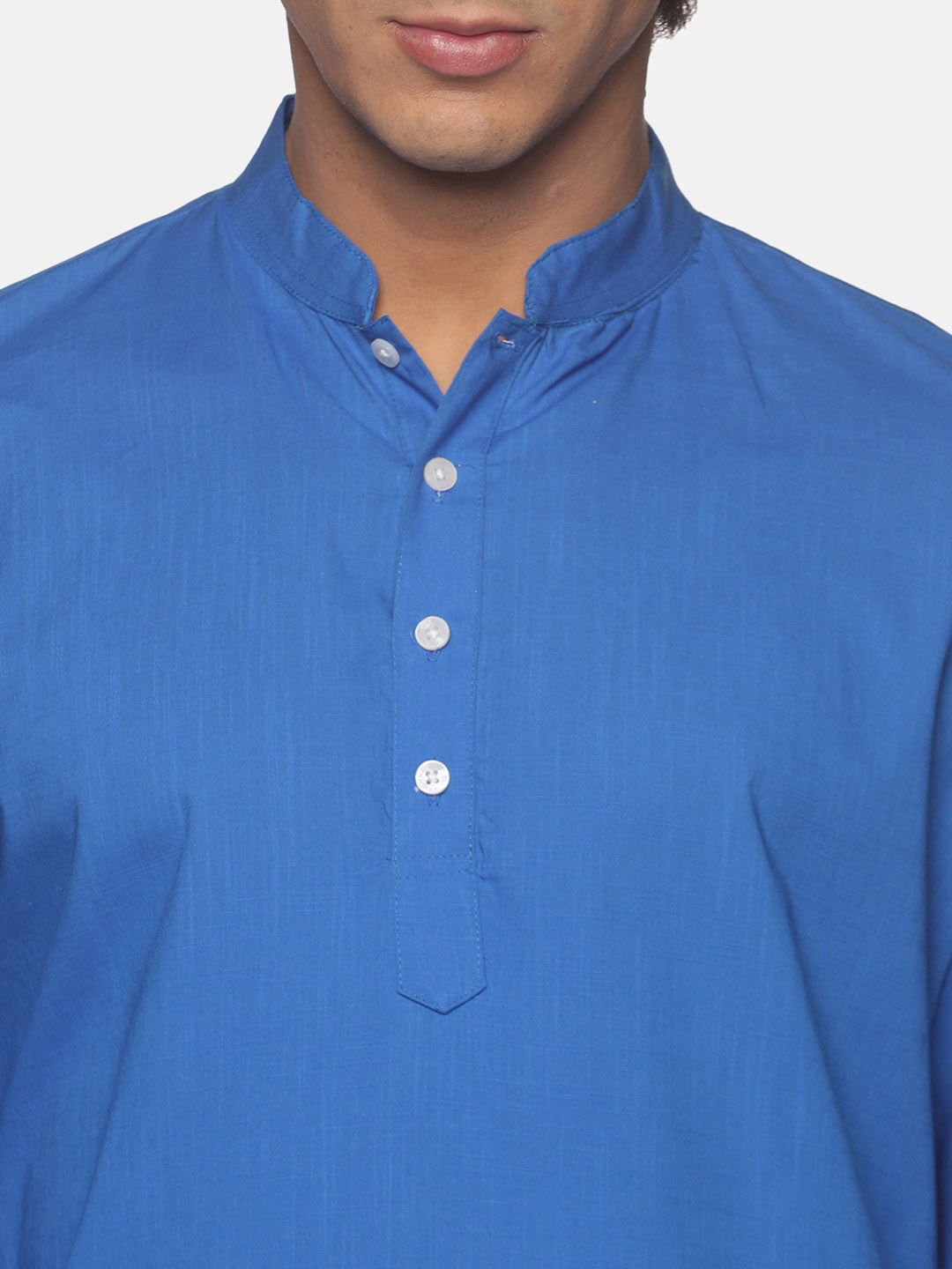 Sethukrishna Men Blue Pure Cotton Kurta with Pyjamas