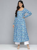 HERE&NOW Women Floral Printed Scoop Neck Anarkali Kurta