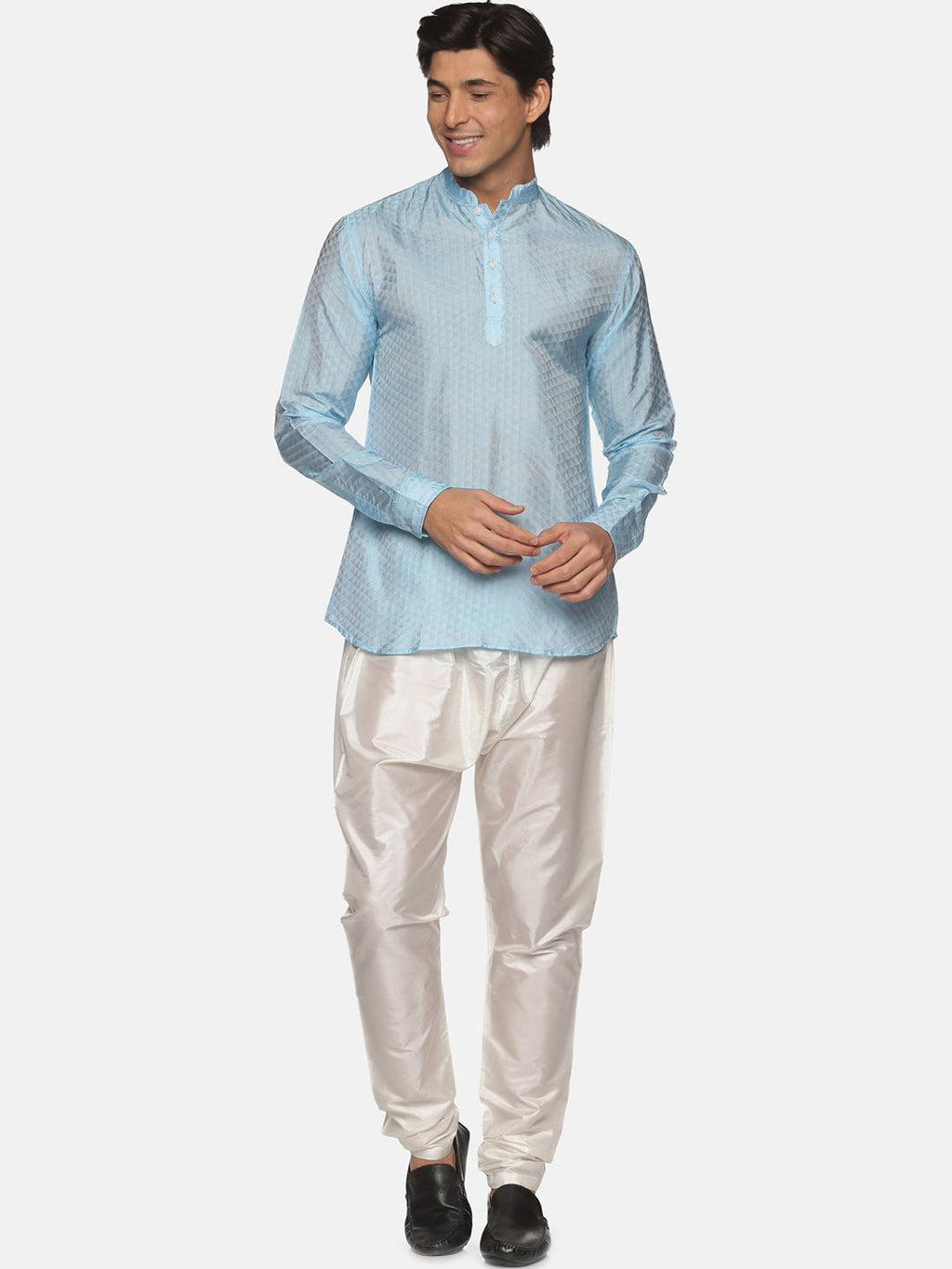 Sethukrishna Men Blue Kurta with Pyjama