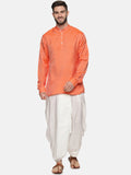 Sethukrishna Men Orange Empire Kurta with Dhoti Pants