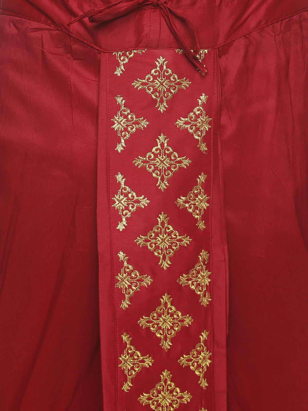 Sethukrishna Men Maroon Embroidered Dhotipants