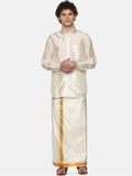 Sethukrishna Men Cream-Coloured Solid Dhoti
