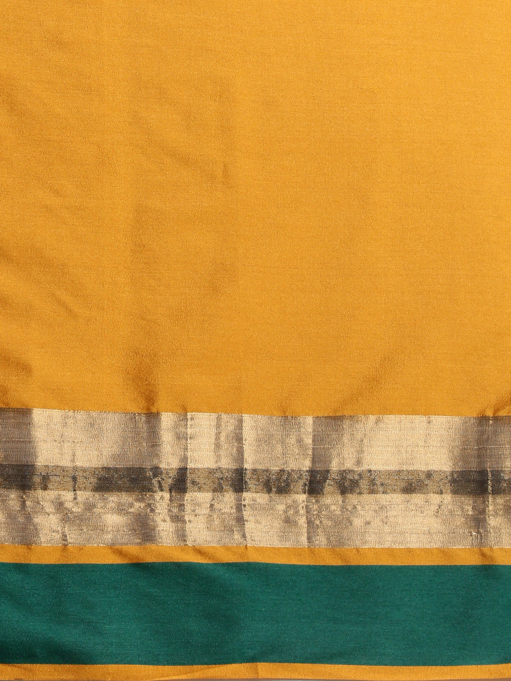 Saree Mall Mustard Yellow & Green Solid Saree
