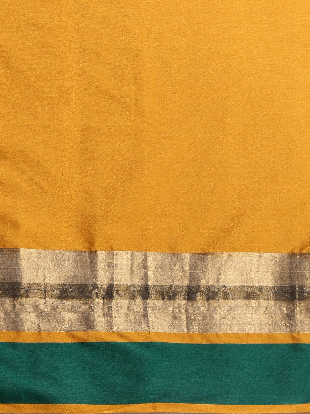Saree Mall Mustard Yellow & Green Solid Saree