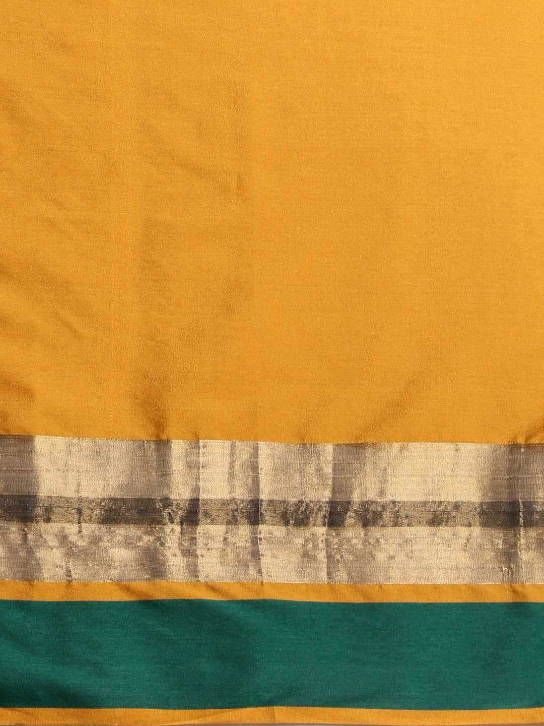 Saree Mall Mustard Yellow & Green Solid Saree