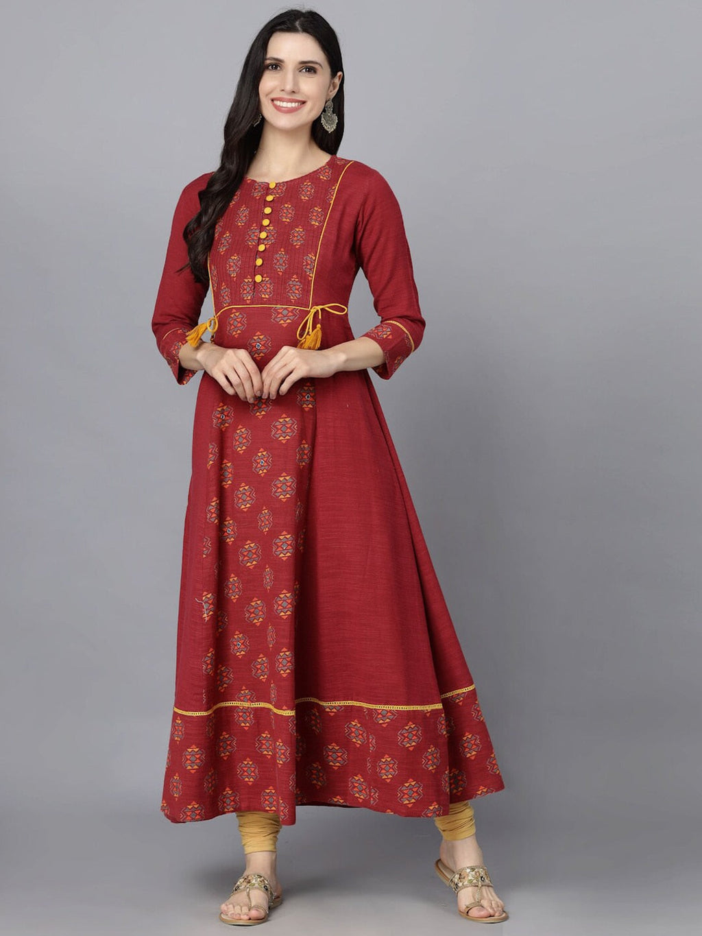 HERE&NOW Women Ethnic Motifs Printed Anarkali Kurta