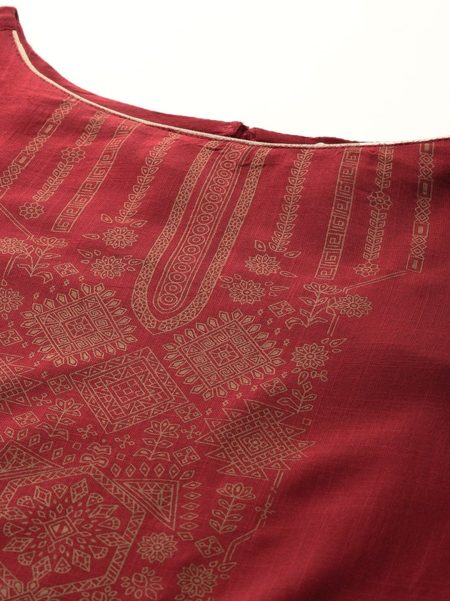 All About You Ethnic Motifs Print Kurta with Trousers & With Dupatta