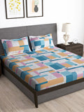 Story@home Arena Grey & White Printed 180 TC Bedsheet & Pillow Covers