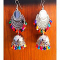 MS Fashion India Stylish Fashion Mirror Jhumki Fancy Party Multi Color Beads Tassel Earrings