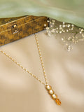 Ruby Raang Yellow Citrine Kundan Necklace
