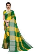 Vamika Yellow Cotton Silk Weaving Saree (Gamma Checks Yellow)