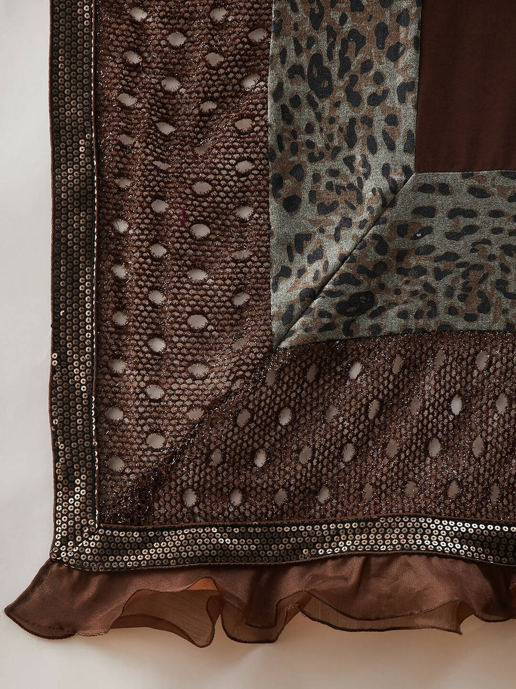 Brown Lycra Animal Print, Fancy Value Addition Fabric Saree - Norita Hit Design
