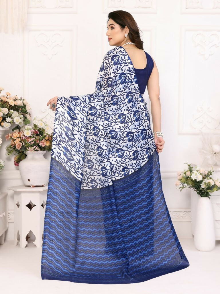 Designer Partywear Blue Khadi Fancy Saree - Kanak