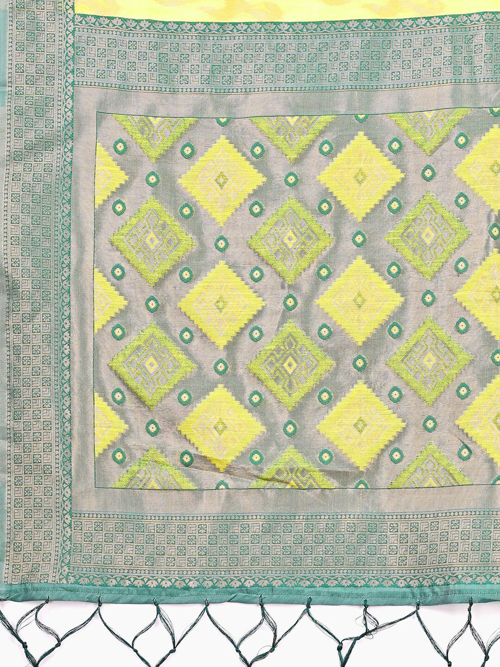 Shree Shyam Fashion Radiant Yellow Linen Cotton Patola Saree - Where Tradition Dances with Elegance