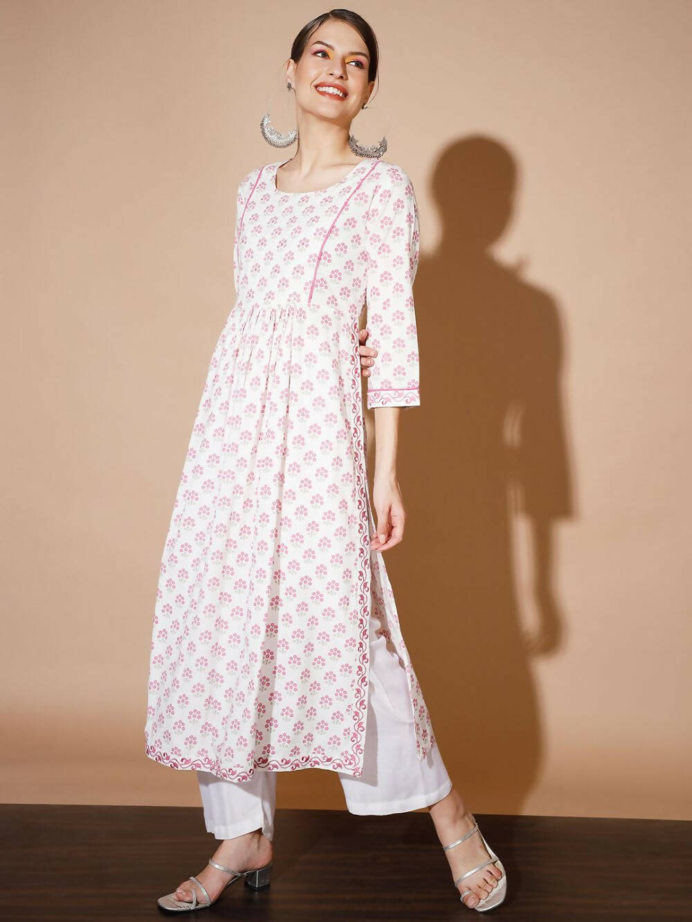 Myshka Women Lavender Printed Kurtas