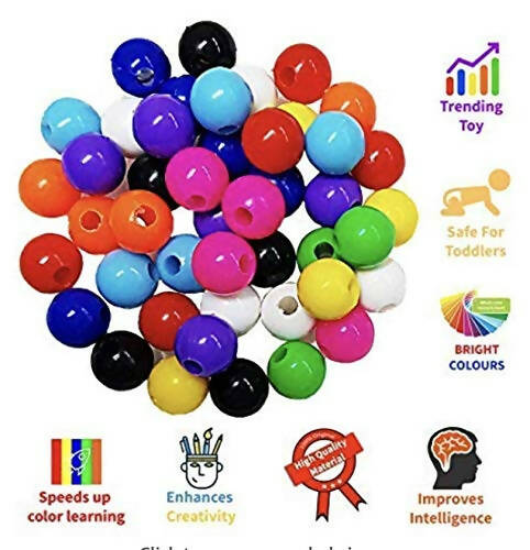 Kipa 72 Pieces Big Size Plastic Counting Beads Fun Puzzle Game for Kids, Multicolor Play with Fun
