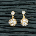 Joban Fashion Women Brass Golden White Ad Earrings