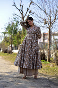 Jyoti Fashion Women's Coffee Cotton Silk Heavy Digital Printed Kurta Plazo Set