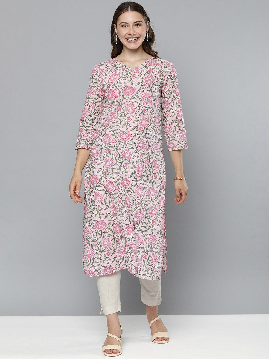 HERE&NOW Floral Printed Floral Kurta