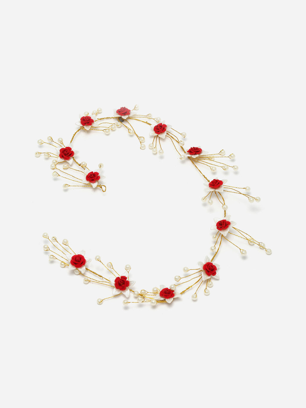 Panash Women Gold-Toned & Red Embellished Tiara