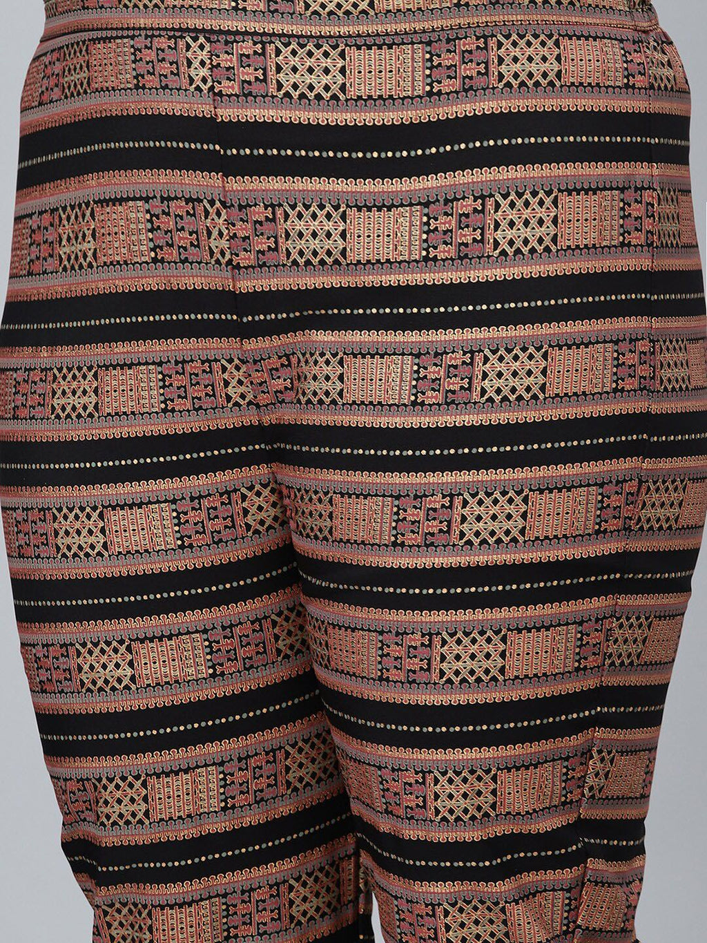 Sztori Plus Size Abstract Printed Straight Kurta with Trousers